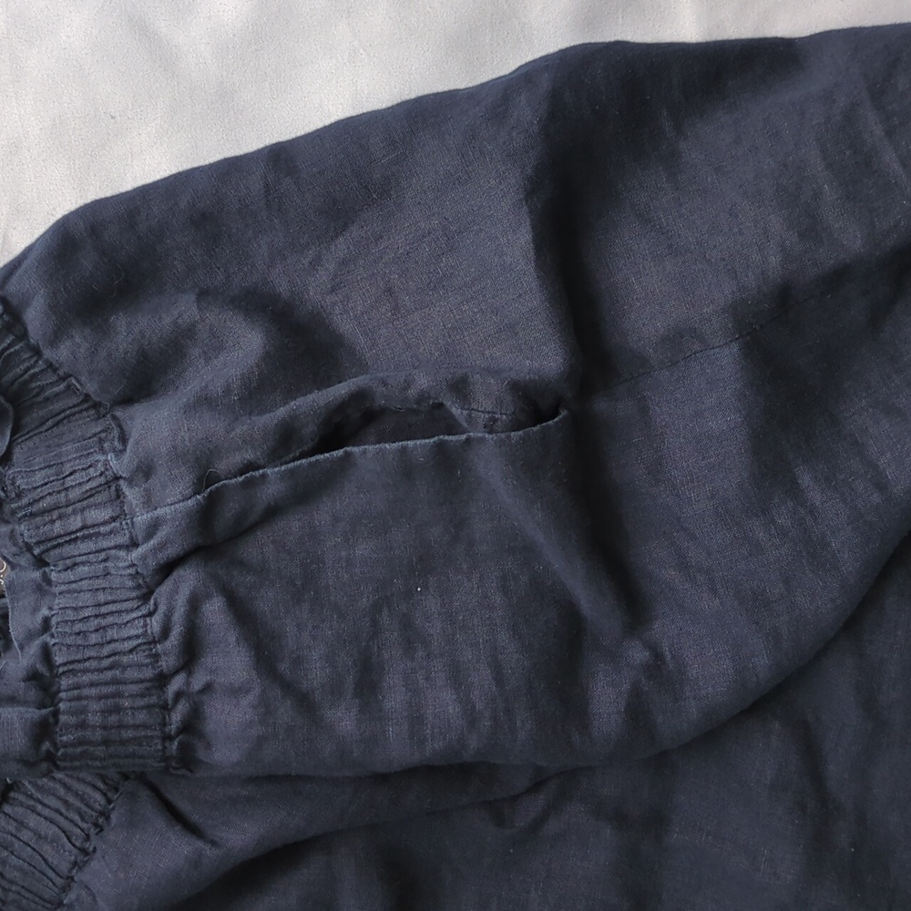 J. Crew Navy Blue Linen Skirt With Pockets Size 6 - Picture 5 of 7